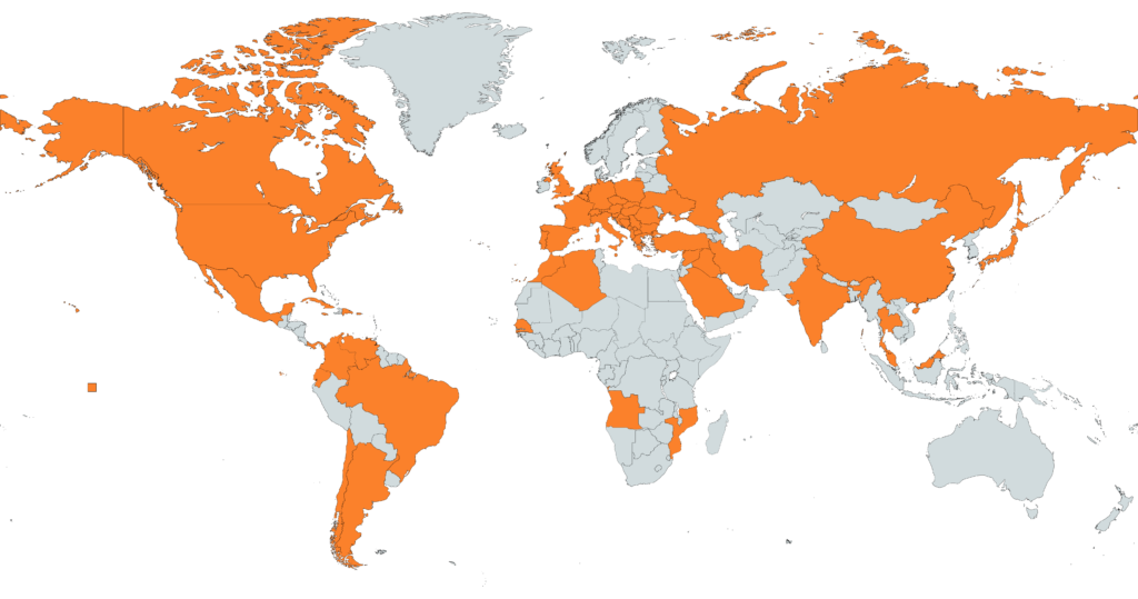 Countries we have been working on